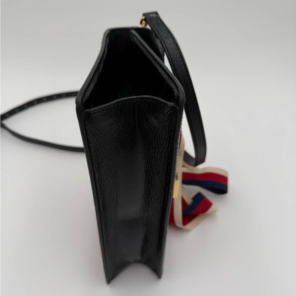 Gucci Sylvie Red and Black Crossbody Bag with Gold Chain - Picture 4 of 9